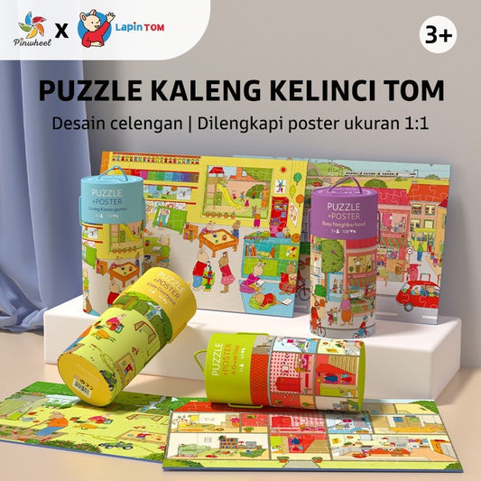 Pinwheel Tom Rabbit Puzzle Edukasi Anak Latih Fokus Motorik Halus Kreativitas Pengamatan 3 Tahun