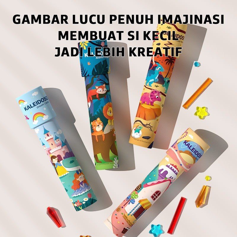 Pinwheel Kaleidoscope Kaleidoskop Mainan Sains Edukasi Anak Teropong Ajaib Berwarna 3 Tahun Ke Atas