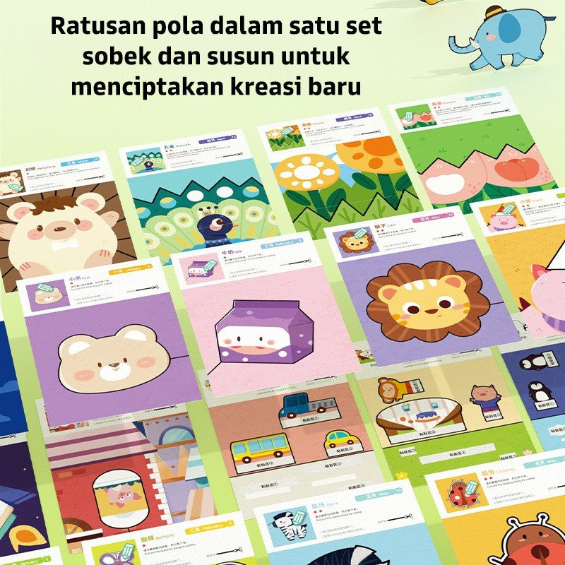 Pinwheel Fun Paper Cutting Mainan DIY Edukasi Gunting Kertas Anak 3 Tahun Ke Atas Latihan Motorik