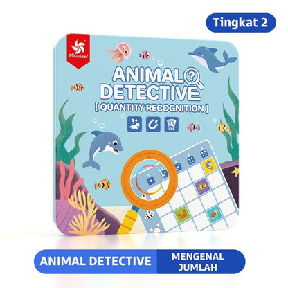 Pinwheel Animal Detective Mainan Edukatif Magnetik Latih Logika Kognisi Anak Usia 3 Tahun Ke Atas