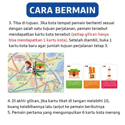 Pinwheel High Speed Rail Trip Permainan Papan Kereta Cepat Mainan Edukasi Latih Logika Bersama