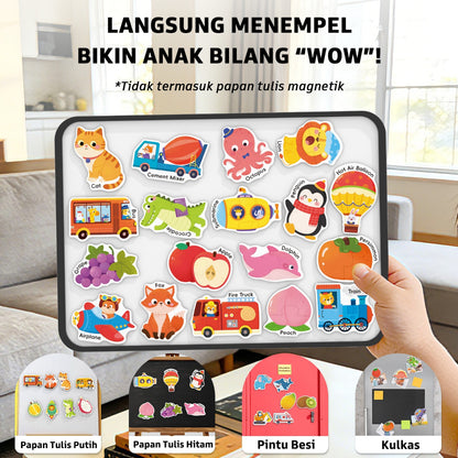 Pinwheel Magnetic Puzzle Mainan Edukasi Magnet Kotak Kontainer Anak 3 Tahun Ke Atas Tema Hewan Buah
