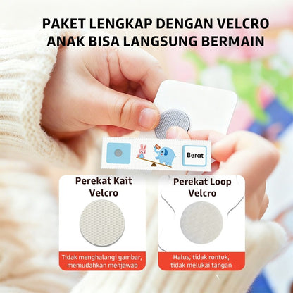 Pinwheel Busy Card Kartu Edukasi Lawan Kata Perekat Velcro Mainan Interaktif Latih Kosakata Anak 3