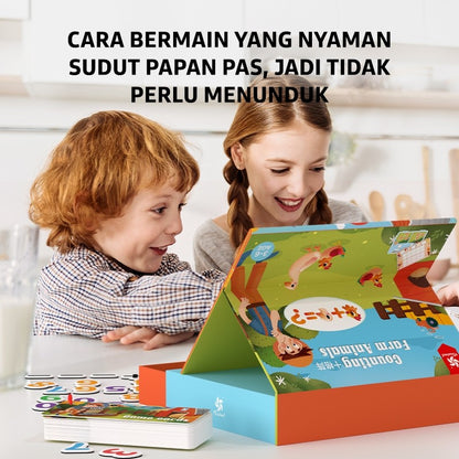 Pinwheel Menghitung Hewan Ternak 3in1 Mainan Edukasi Matematika Magnetik Anak Usia 3 Hingga 6 Tahun