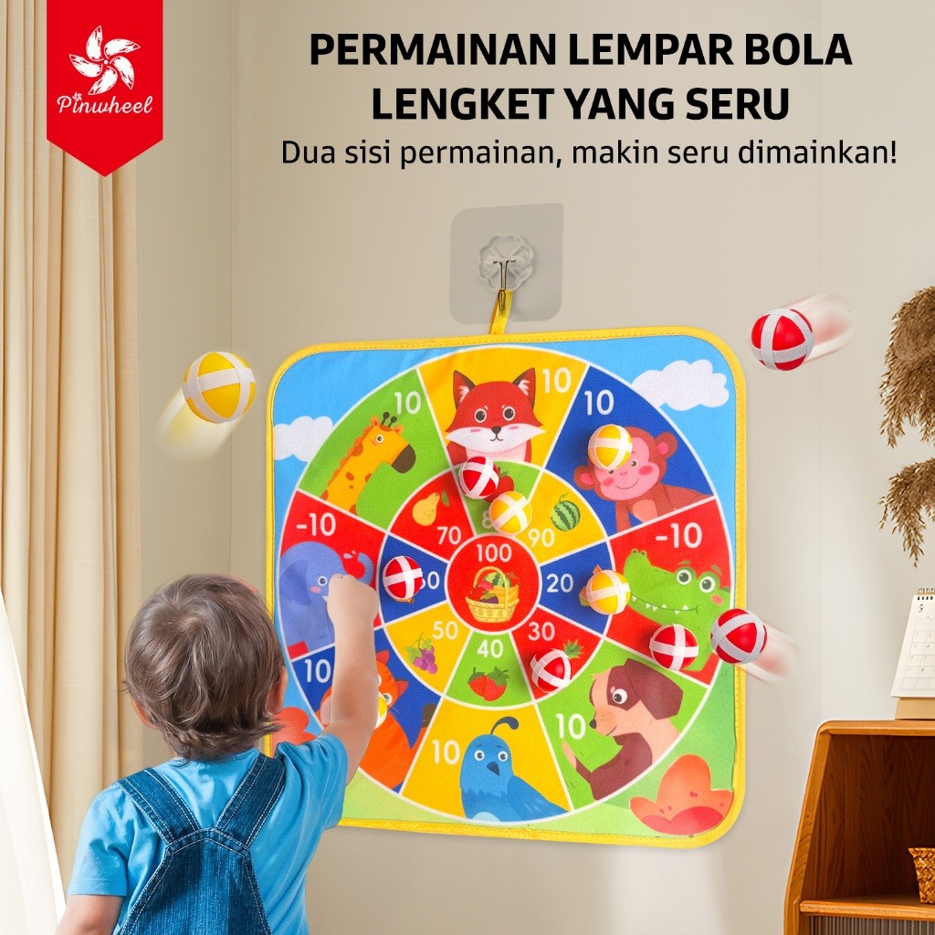 Pinwheel Strategic Sticky Ball Mainan Bola Perekat Dua Sisi Latihan Koordinasi Anak Frisbee Keluarga