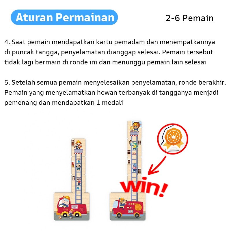 Pinwheel Fire Rescue Game Permainan Pemadam Kebakaran Mainan Edukasi Latih Reaksi Cepat Bersama Anak