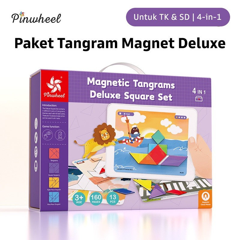 Pinwheel Magnetic Tangrams Deluxe Set Permainan Edukasi Latih Imajinasi Logika 3 Tahun Ke Atas