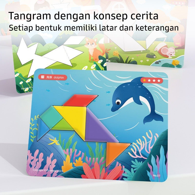 Pinwheel Magnetic Tangrams Deluxe Set Permainan Edukasi Latih Imajinasi Logika 3 Tahun Ke Atas