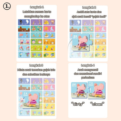Pinwheel Educational Matching Puzzle Latih Pengenalan Hewan Lawan Kata Motorik Halus 3 Tahun Ke Atas