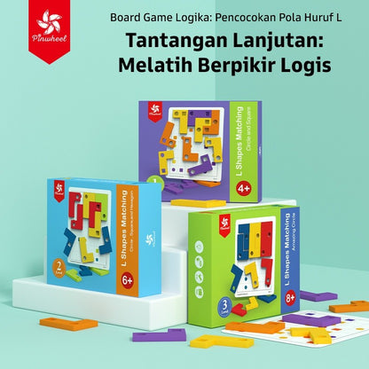 Pinwheel Mainan Edukasi Bentuk L Kayu Latih Logika Penalaran Geometri Teka-Teki Anak 4 Tahun Ke Atas