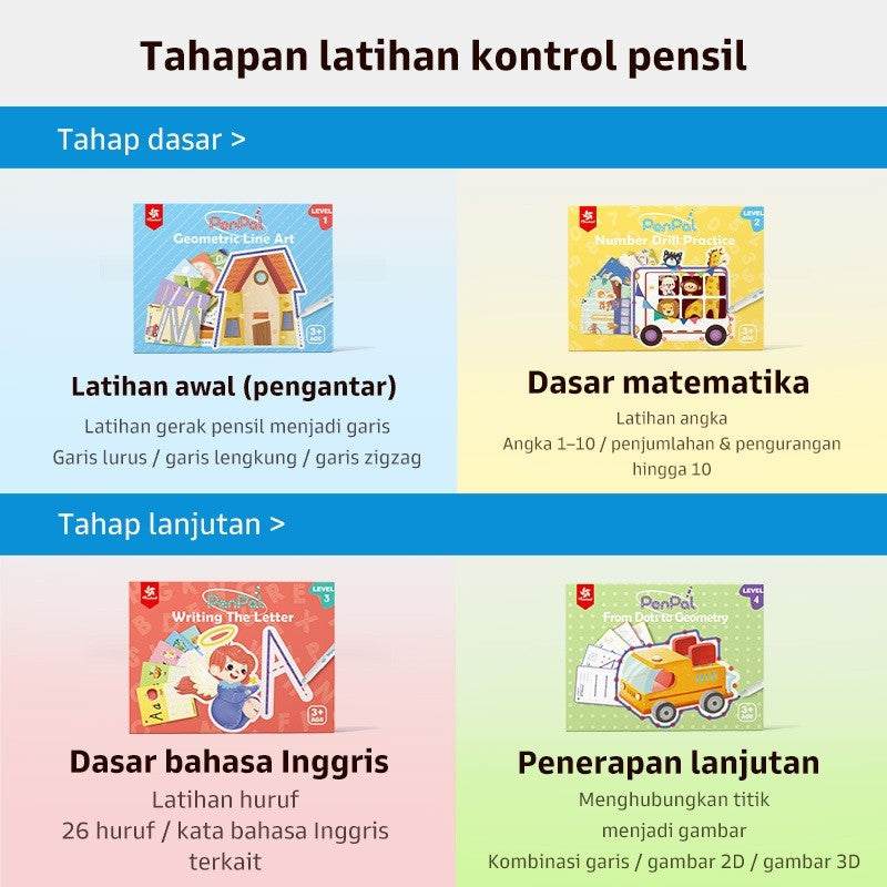 Pinwheel PenPal Kartu Latihan Kontrol Pena Bisa Dihapus Mainan Edukasi Preschool Anak 3 Tahun