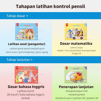 Pinwheel PenPal Kartu Latihan Kontrol Pena Bisa Dihapus Mainan Edukasi Preschool Anak 3 Tahun