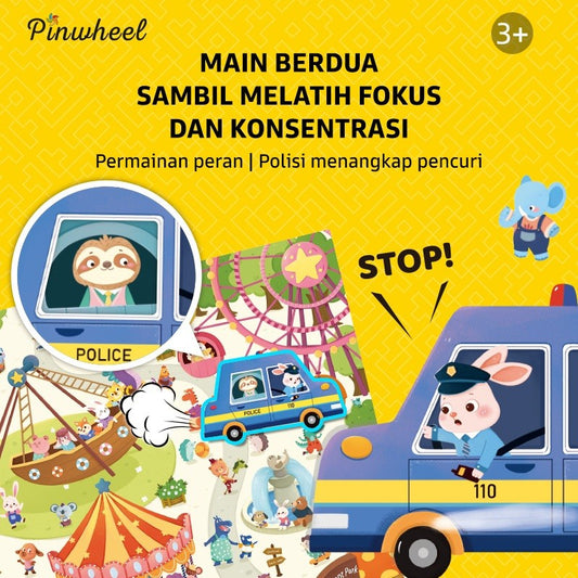 Pinwheel Police Catching Thief Boardgame Mainan Edukatif Latih Fokus Interaksi Keluarga Anak 3 Tahun