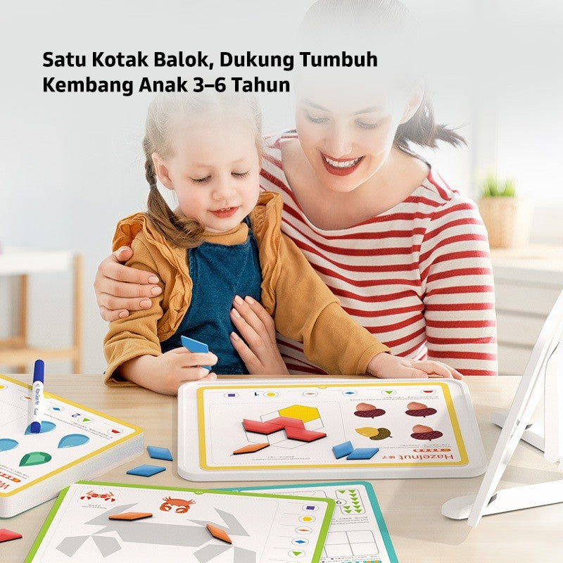 Pinwheel Magnetic Geometry Puzzle Balok Magnetik Mainan Edukasi Geometri Anak TK Usia 3 Tahun Atas