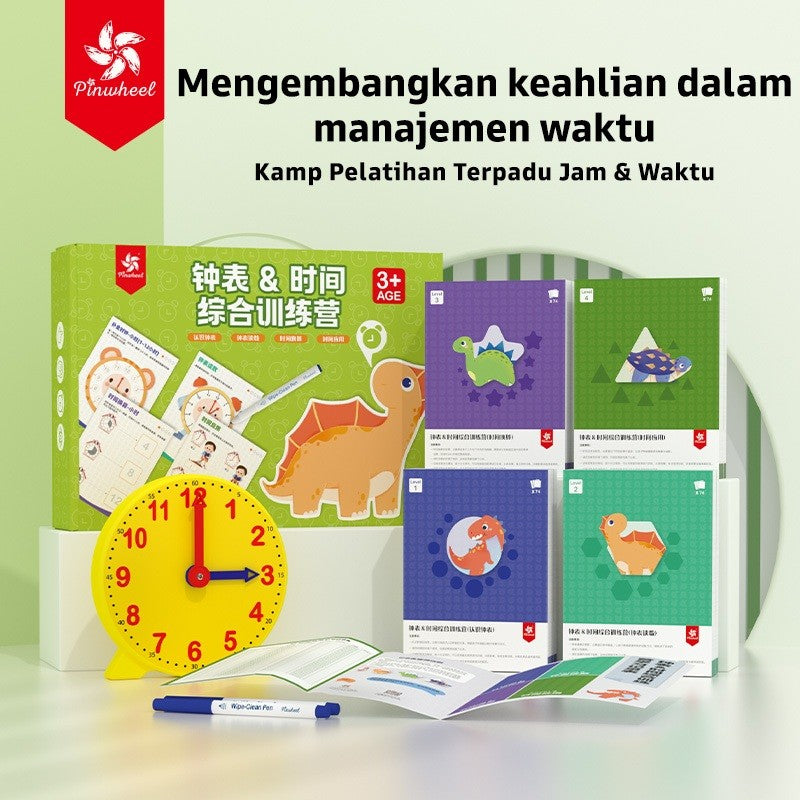 Pinwheel Time Camp Paket Latihan Belajar Jam Waktu Mainan Edukasi Anak TK SD Usia 4 Hingga 8 Tahun