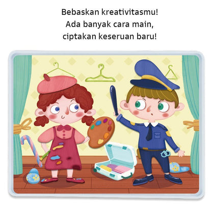Pinwheel Mainan Magnet Dress Up Edukasi DIY Latih Kreativitas Imajinasi Anak TK 3 Hingga 6 Tahun
