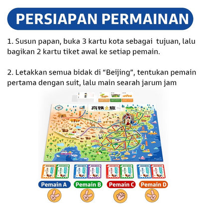 Pinwheel High Speed Rail Trip Permainan Papan Kereta Cepat Mainan Edukasi Latih Logika Bersama