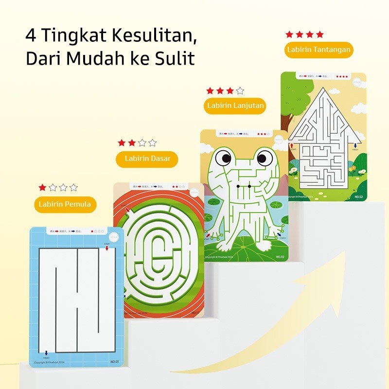 Pinwheel Fun Mazes Permainan Labirin Edukasi Anak Bisa Dihapus Usia 3 Tahun Ke Atas Latih Koordinasi