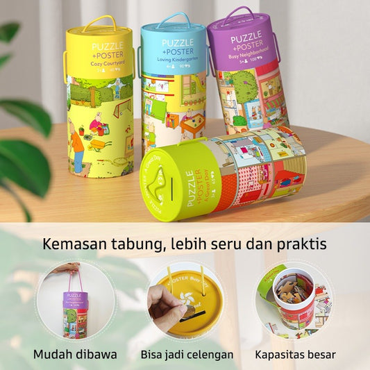 Pinwheel Tom Rabbit Puzzle Edukasi Anak Latih Fokus Motorik Halus Kreativitas Pengamatan 3 Tahun
