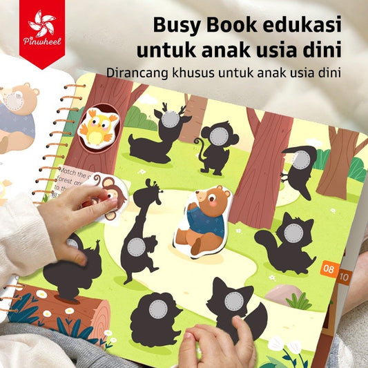 Pinwheel Busy Book Buku Aktivitas Early Learning Mainan Edukasi Balita Montessori Velcro Set 1 Buku