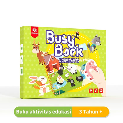 Pinwheel Busy Book Buku Aktivitas Early Learning Mainan Edukasi Balita Montessori Velcro Set 1 Buku