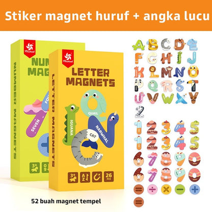 Pinwheel Number & Letter Fridge Magnets Mainan Edukasi Magnet Huruf Angka Kulkas Papan Tulis Anak 3+