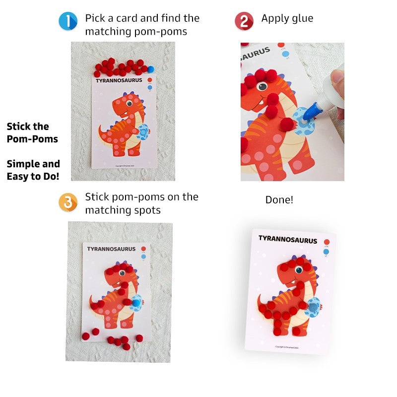Pinwheel Fur Ball Sticking Art Mainan Edukasi Anak PomPom DIY Stiker Menempel Kreatif Usia 3 Tahun