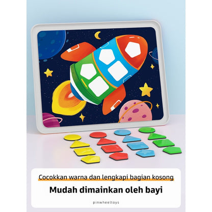 Pinwheel Magnetic Geometry Puzzle Mainan Edukasi Magnet Cocok Bentuk Warna Anak 3 Tahun Ke Atas