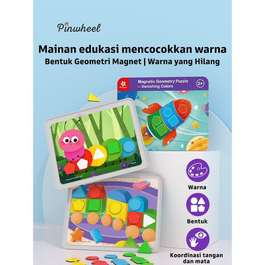 Pinwheel Magnetic Geometry Puzzle Mainan Edukasi Magnet Cocok Bentuk Warna Anak 3 Tahun Ke Atas