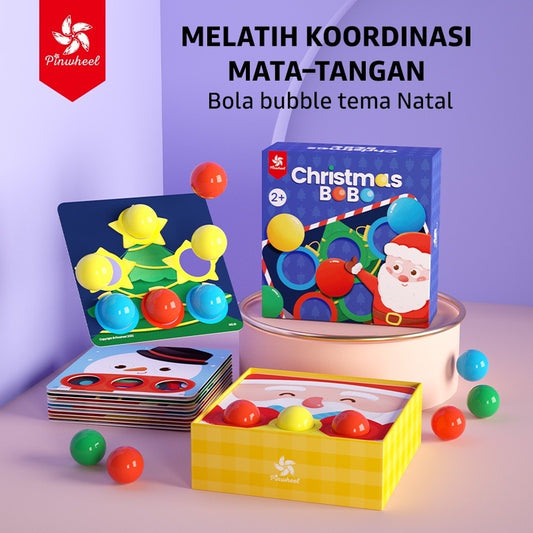 Pinwheel Rainbow Bobo Christmas Bobble Ball Mainan Edukasi Anak 2 Tahun Koordinasi Tangan Mata