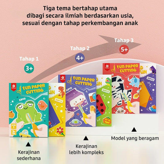 Pinwheel Fun Paper Cutting Mainan DIY Edukasi Gunting Kertas Anak 3 Tahun Ke Atas Latihan Motorik
