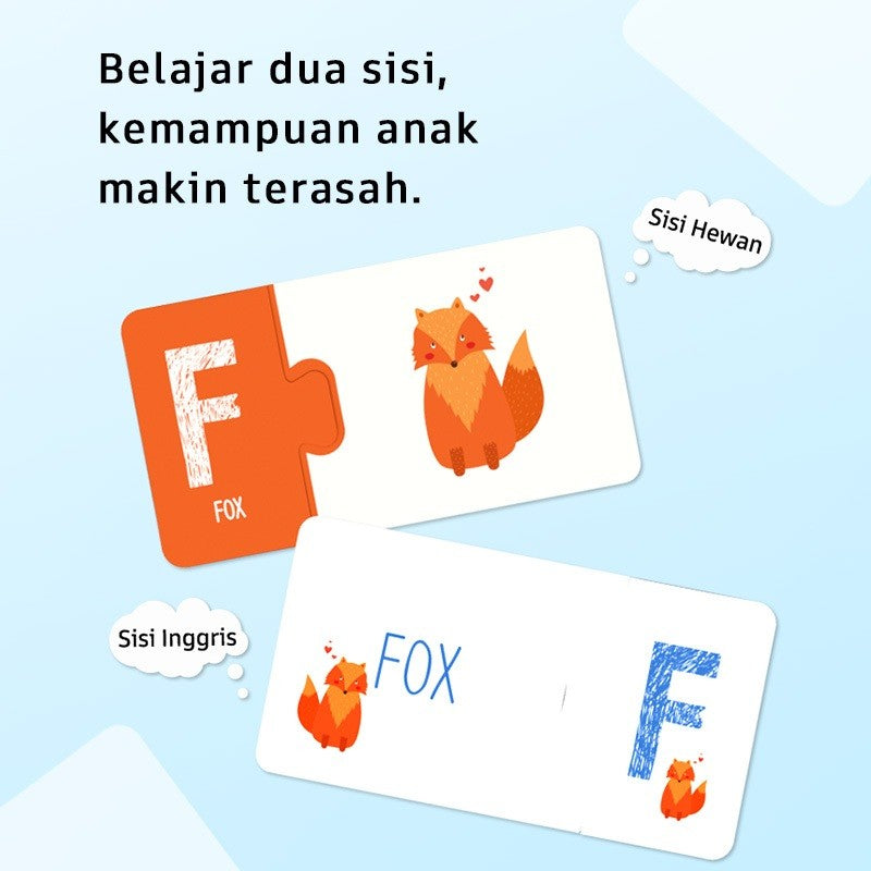 Pinwheel My First Puzzle Pairs Mainan Edukatif Dua Sisi Belajar Huruf Angka Bahasa Inggris Hewan