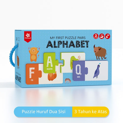 Pinwheel My First Puzzle Pairs Mainan Edukatif Dua Sisi Belajar Huruf Angka Bahasa Inggris Hewan