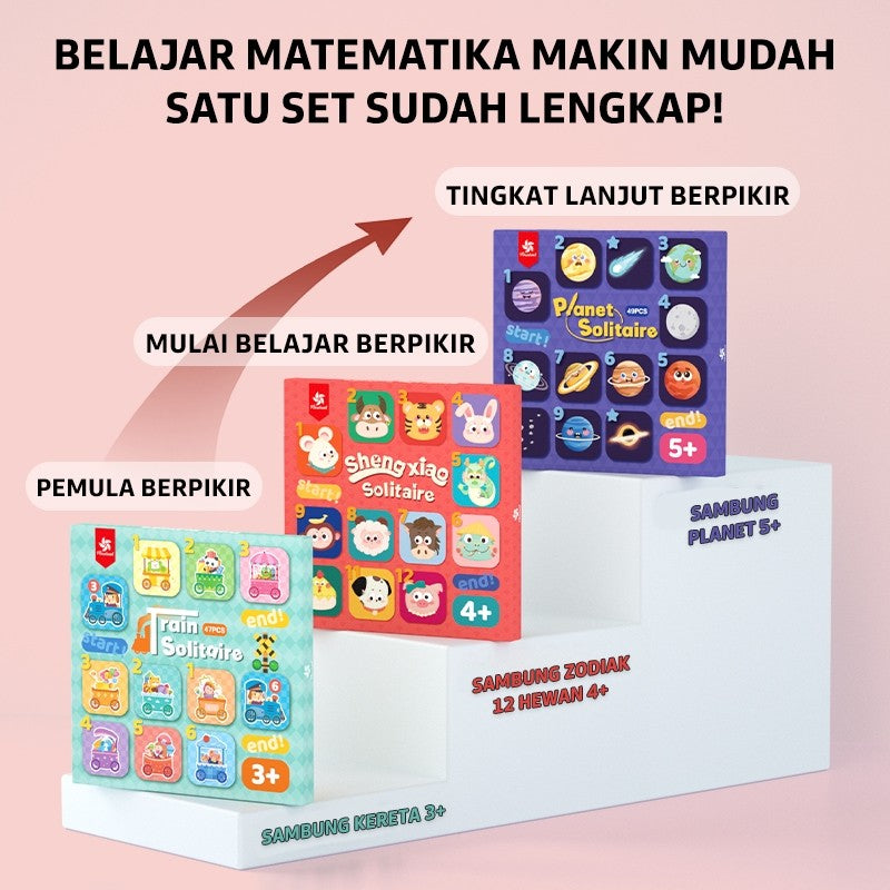 Pinwheel Permainan Sambung Kartu Solitaire Mainan Edukasi Latih Berpikir Matematika Usia 3 Tahun