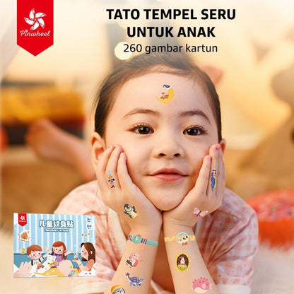 Pinwheel Temporary Tattoos Tato Sementara Anak Aman Tahan Air Mudah Dibersihkan Usia 3 Tahun Ke Atas