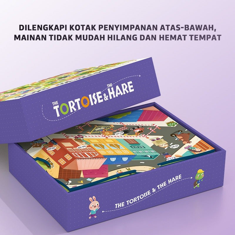 Pinwheel Permainan Lomba Kura-kura dan Kelinci Mainan Edukasi Interaksi Orang Tua Anak Usia 3 Tahun