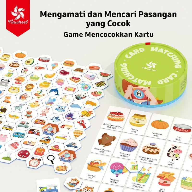 Pinwheel Card Matching Permainan Kartu Edukasi Latih Memori Koordinasi Tangan Mata 3 Tahun Ke Atas