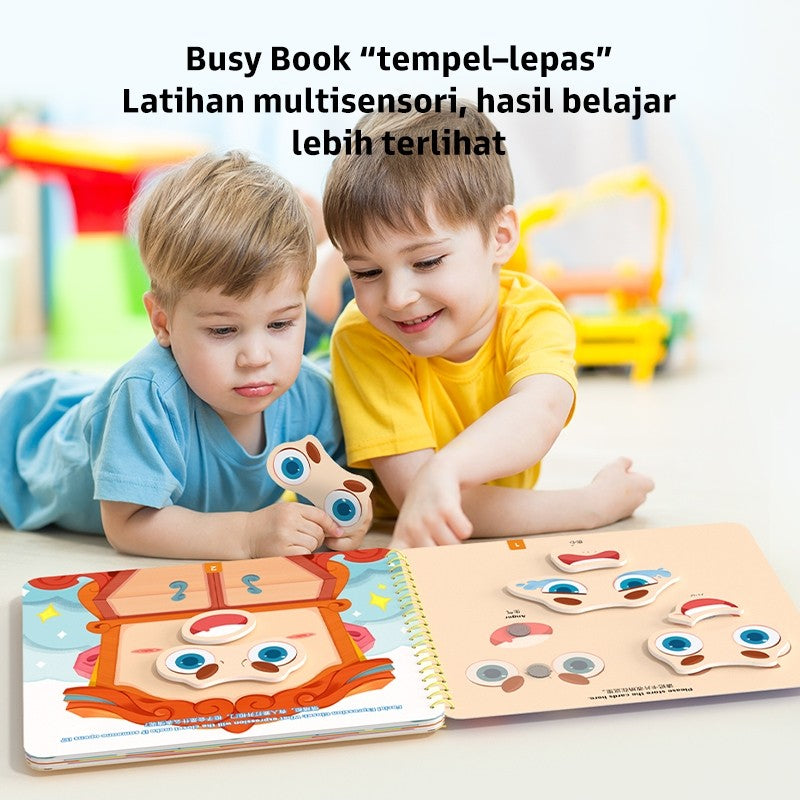 Pinwheel Busy Book Buku Aktivitas Anak 2 Tahun Montessori Mainan Edukasi Balita Velcro Set 1 Buku