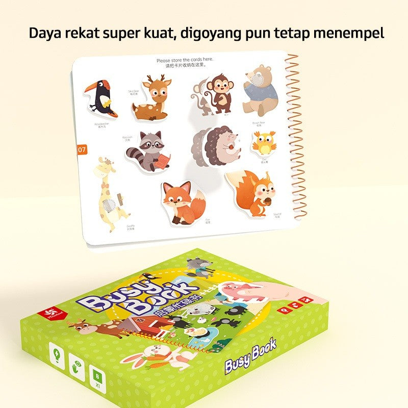 Pinwheel Busy Book Buku Aktivitas Early Learning Mainan Edukasi Balita Montessori Velcro Set 1 Buku