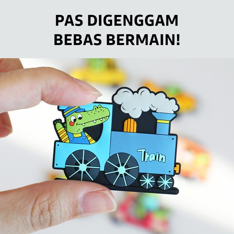 Pinwheel Fridge Magnet Kulkas 3D Sensori Binatang Kartun Transportasi Mainan Edukasi Anak Usia Dini
