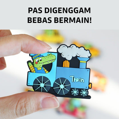 Pinwheel Fridge Magnet Kulkas 3D Sensori Binatang Kartun Transportasi Mainan Edukasi Anak Usia Dini