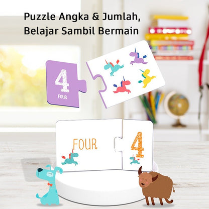 Pinwheel My First Puzzle Pairs Mainan Edukatif Dua Sisi Belajar Huruf Angka Bahasa Inggris Hewan