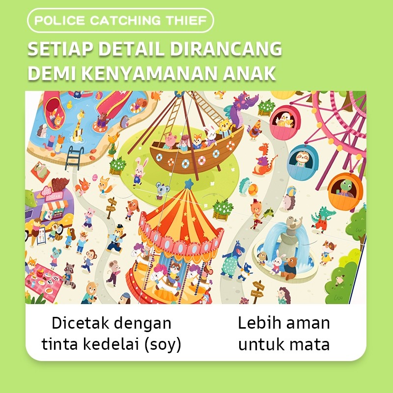 Pinwheel Police Catching Thief Boardgame Mainan Edukatif Latih Fokus Interaksi Keluarga Anak 3 Tahun