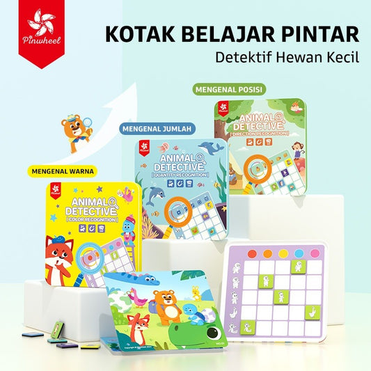 Pinwheel Animal Detective Mainan Edukatif Magnetik Latih Logika Kognisi Anak Usia 3 Tahun Ke Atas