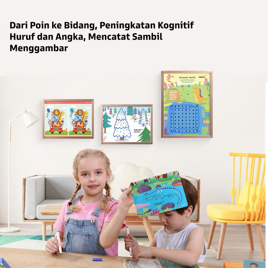Pinwheel Kartu Latihan Menulis Mengontrol Pensil Wipe Clean Mainan Edukasi Anak TK Usia 3 Tahun Atas