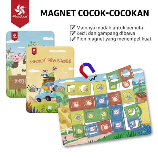 Pinwheel Magnet Cocok Cocokan Around the World Mainan Edukasi Latih Wawasan Anak TK 3 Hingga 6 Tahun