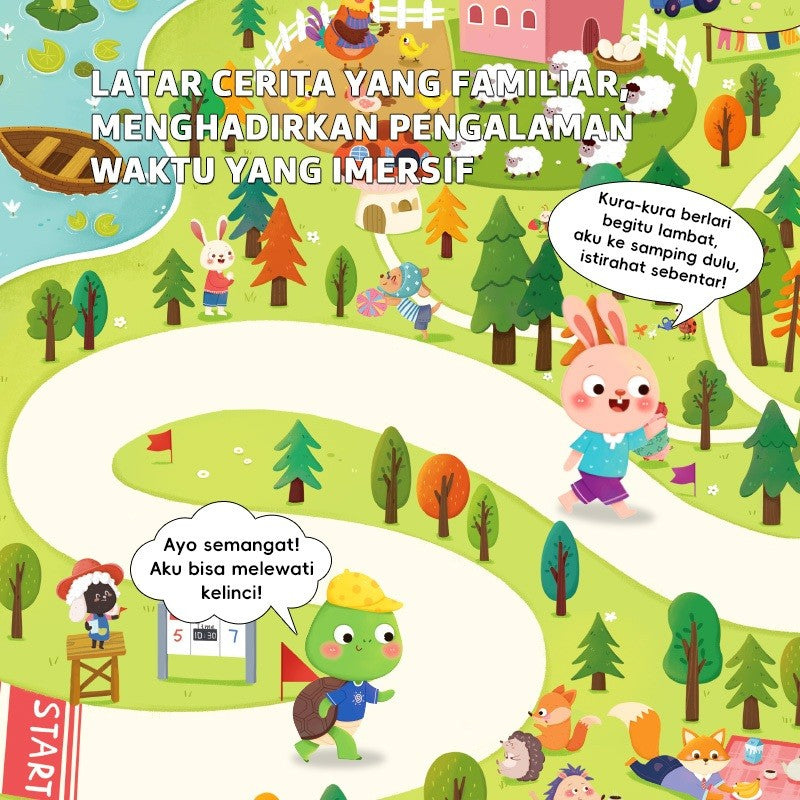 Pinwheel Permainan Lomba Kura-kura dan Kelinci Mainan Edukasi Interaksi Orang Tua Anak Usia 3 Tahun