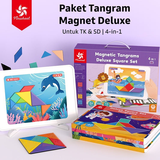 Pinwheel Magnetic Tangrams Deluxe Set Permainan Edukasi Latih Imajinasi Logika 3 Tahun Ke Atas