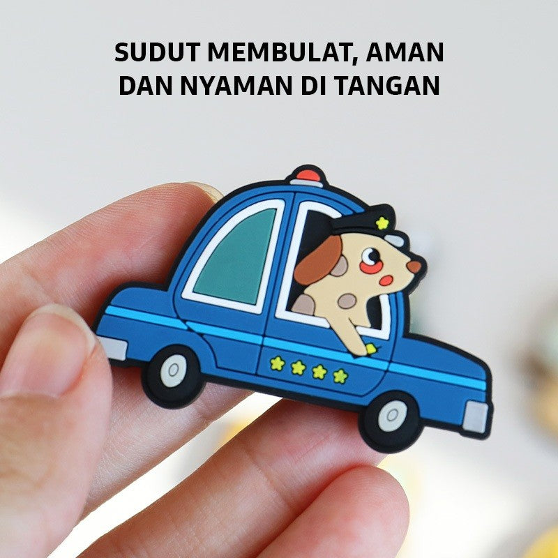 Pinwheel Fridge Magnet Kulkas 3D Sensori Binatang Kartun Transportasi Mainan Edukasi Anak Usia Dini