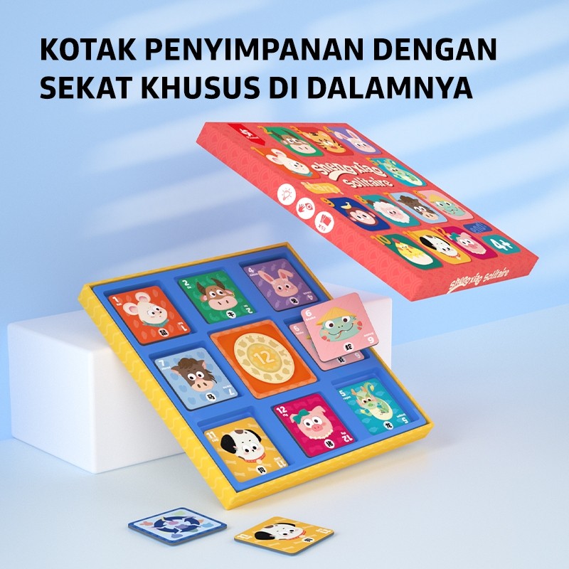 Pinwheel Permainan Sambung Kartu Solitaire Mainan Edukasi Latih Berpikir Matematika Usia 3 Tahun